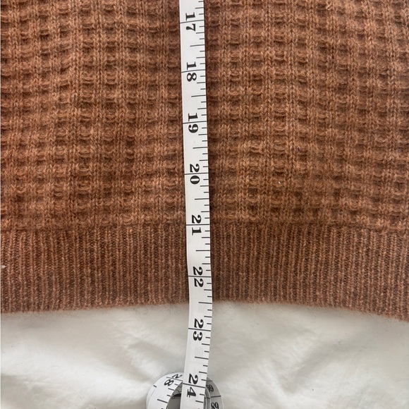 Rachel Zoe Waffle Knit 2-ply Cashmere Sweater Medium Brown - Picture 5 of 7